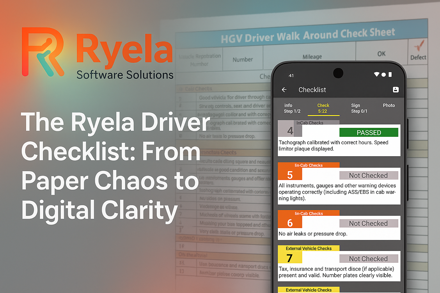 Driver using the Ryela app for vehicle walkaround checks